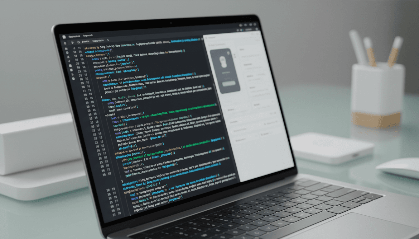 Close-up of code on a laptop screen
